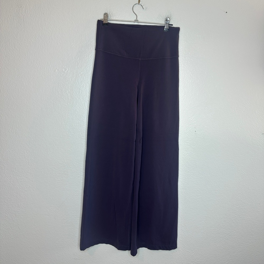 Athleta Elation Flare Wide Leg Pant Dark Purple Plum High Rise Yoga Petite Small